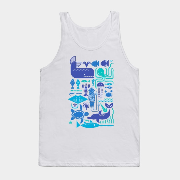 Sea friends (blue) Tank Top by analinea